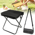 Portable Stool for Mountaineering and Hiking 2025 New Lightweight Foldable Stool with Carrying Bag Outdoor Footstool for Picnic Hiking Fishing (Black Large)