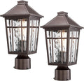 Darkaway Outdoor Post Lights Lamp Post Light Fixture Waterproof Aluminum Housing with Water Ripple Glass Fence Post Deck Lighting for Garden Patio Pathway