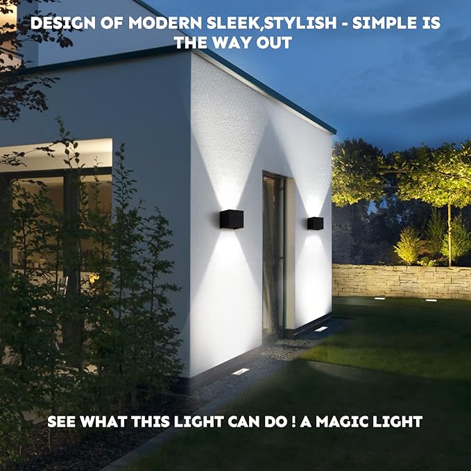 Outdoor Wall Sconces Wall Lighting 20W LED Wall Pack Light Adjustable Up Down Light Beam Waterproof Outdoor Wall Lights Exterior for Porch Patio Outdoor Porch Light 4.7 in. 6500K
