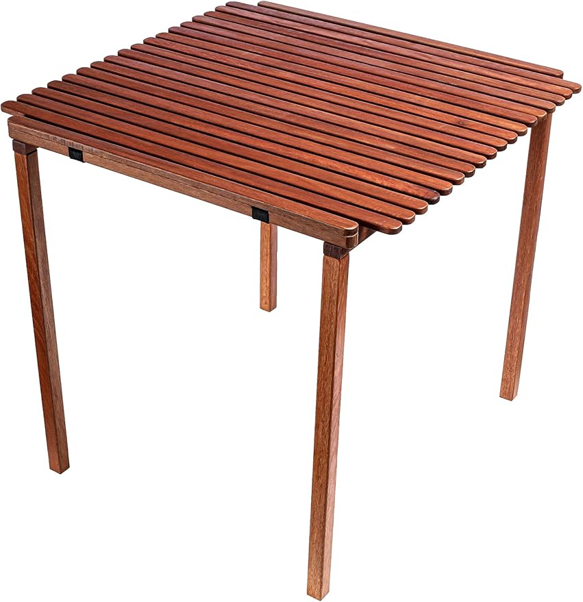 BYER OF MAINE - Pangean Nomad Folding Wood Table Hardwood Portable Table for Bistro Deck or Camping Use Indoors or Outdoors