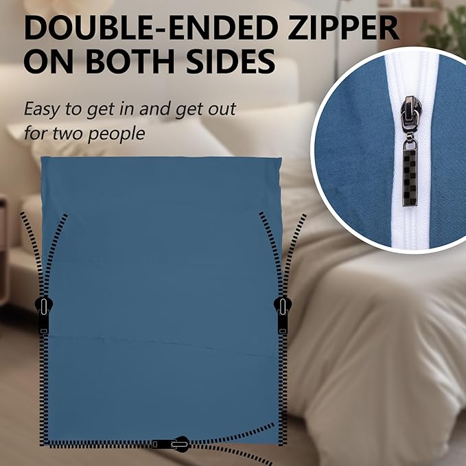 Sleeping Bag LinerLong Staple Cotton Adult Sleep Sack &amp Travel SheetsTravel Sleep Sack for Backpacking Hotels &amp Hostels Lightweight Travel Sheet Camping SheetsHas Full Length Zipper