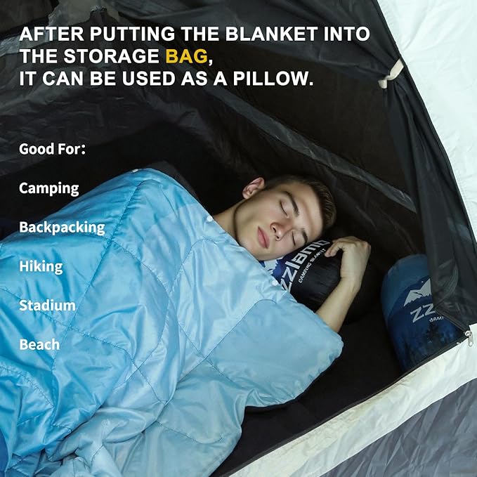 zzlamb Hooded Stadium BlanketWaterproof Outdoor Camping Blanket Polar FleeceWarm Windproof Portable for StadiumSportsPicnicBeachCarPets56x75in Cyan Ridge Fade