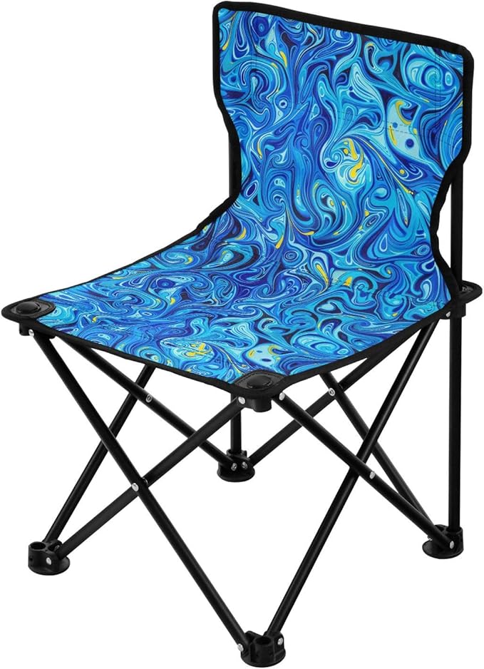 KLL Blue Laser Style Foldable Beach Chairs Ultra-Lightweight Backpack Chair Includes Carry Bag Outdoor Chair for Picnic Travel