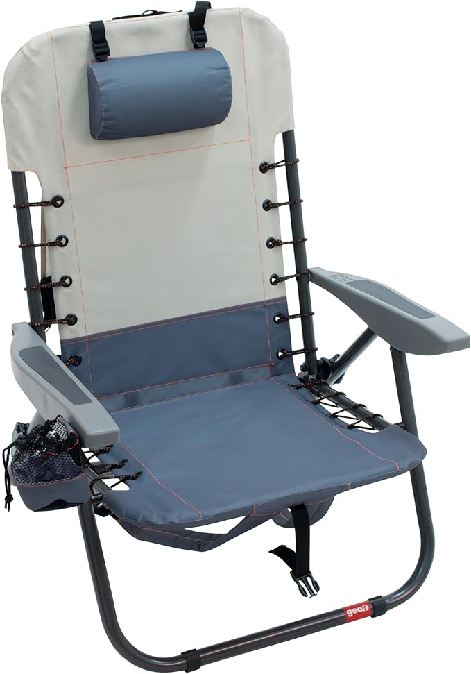 CAMP &amp GO 4-Position Lace-up Suspension Backpack Camping Chair Slate