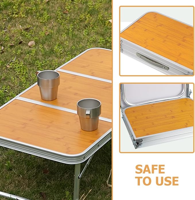 Portable Folding Camping Table Aluminum Outdoor Side Desk with Carry Handle for Hiking Picnic BBQ and Travel
