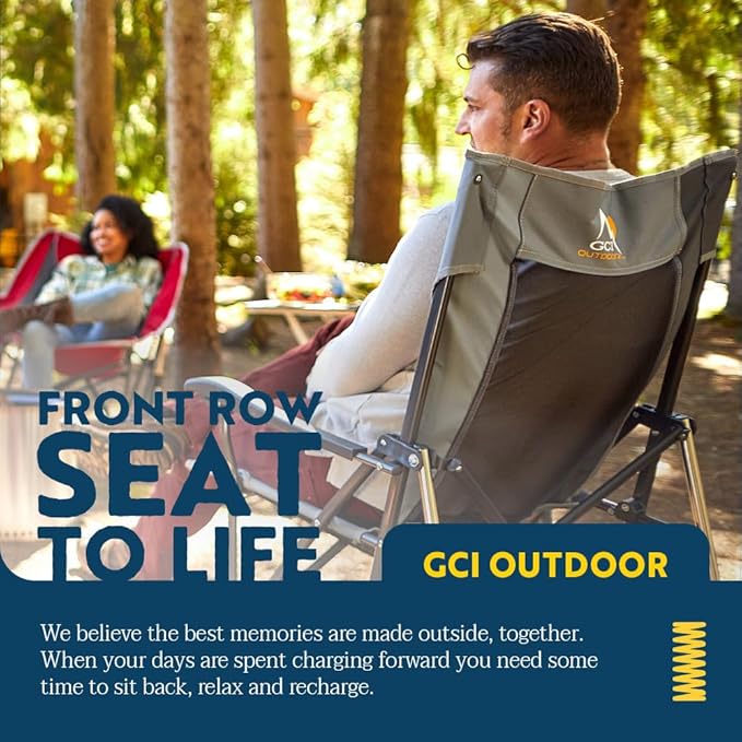 GCI OUTDOOR Roadtrip Rocker Collapsible Rocking Chair &amp Outdoor Camping Chair - Mercury