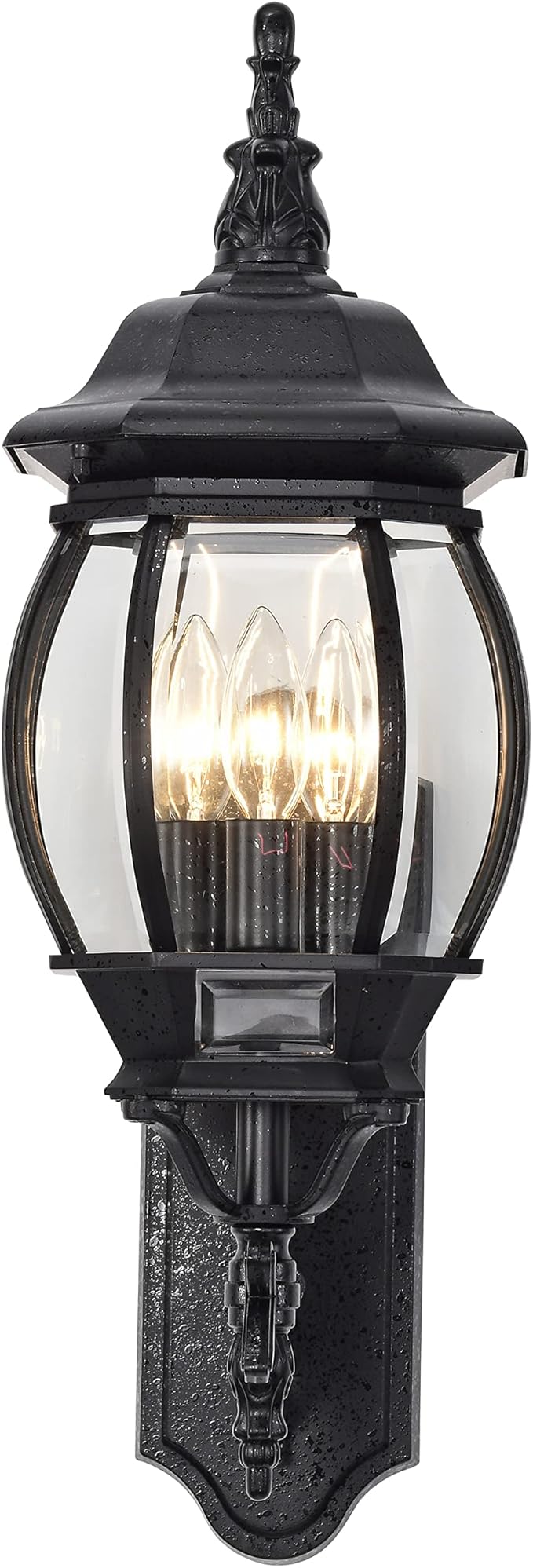 Nuvo Lighting 60/890 Traditional Three Light Outdoor Wall Mount from Central Park Collection in Black Finish