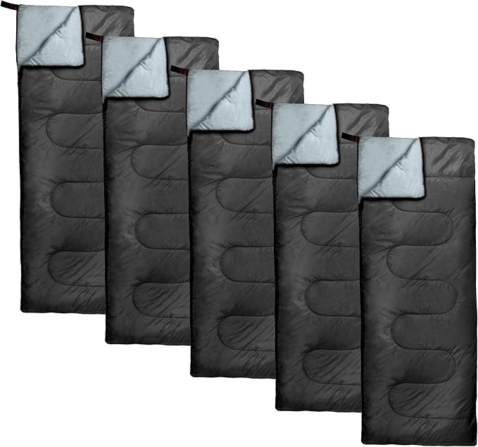 Bulk 10 Pack Envelope Sleeping Bags 4 Seasons Warm or Cold Lightweight Indoor Outdoor Sleeping Bags for Adults Backpacking Camping