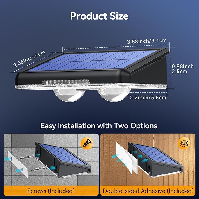TECKNET Solar Fence Lights Outdoor 8 Pack Warm White &amp 6 Colors &amp RGB IP66 Waterproof LED Deck Light Dusk to Dawn Fence Lights Solar for Wall Railing Step Patio Pool Backyard Outside