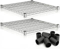 2-Pack 24 x 30 Chrome Additional Wire Shelf for Shelving Units Replacement Shelves for Wire Rack