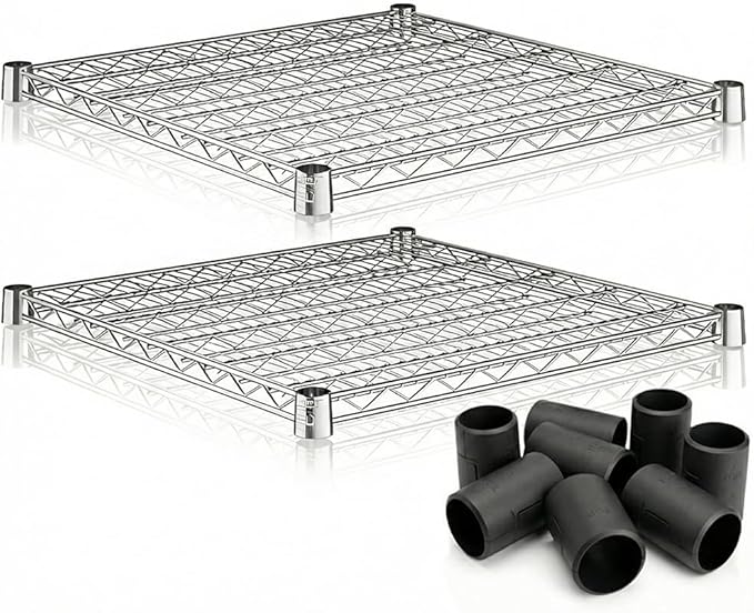 2-Pack 24 x 30 Chrome Additional Wire Shelf for Shelving Units Replacement Shelves for Wire Rack