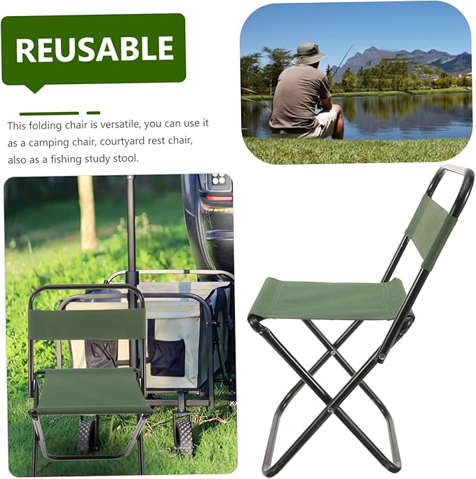 VANZACK Portable Folding Chair Compact Multi-use Fishing Stool for Camping Beach and Outdoor Activities Lightweight Space-Saving Design