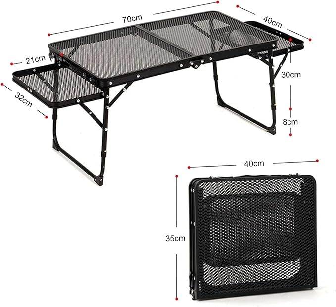 Compatible for Portable Iron Mesh Folding Table Light Aluminum Alloy Camping Outdoor Barbecue Heat-Resistant and Waterproof