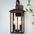 Extra Large Exterior Lighting Fixtures Bronze Dusk Till Dawn Outdoor Light Fixture 2-Light Outdoor Wall Fixture with E12 Socket 18 Porch Light Fixtures for House Garage Patio Door Backyard