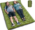 Double Sleeping Pad Extra Thick 6 Inch Sleeping Pad for Camping 2 Person with Built-in Pillow &amp Foot Pump Ultralight Compact Inflatable Camping Mat for Backpacking Hiking Travel Tent Camp Gear Gi