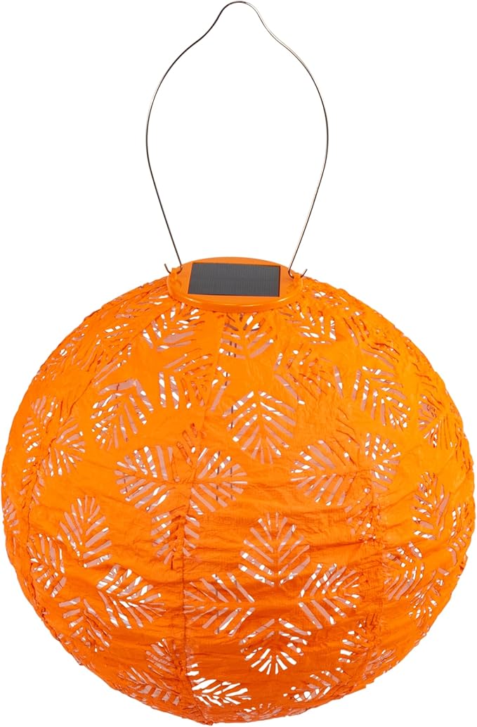 Allsop Soji Stella - Brights Geo Palm - 12 Outdoor Solar Lantern - Clementine