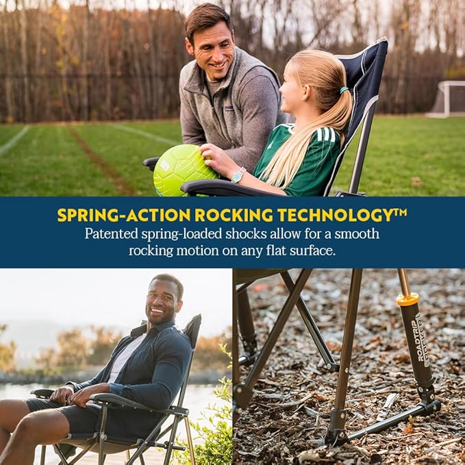 GCI OUTDOOR Roadtrip Rocker Collapsible Rocking Chair &amp Outdoor Camping Chair - Mercury