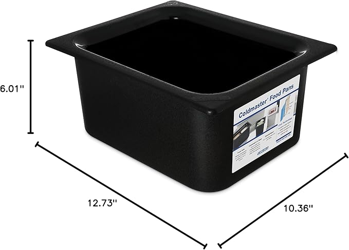 Carlisle FoodService Products CM110103 Coldmaster Insulated Food Pan 1/2 Size 6 quart Black