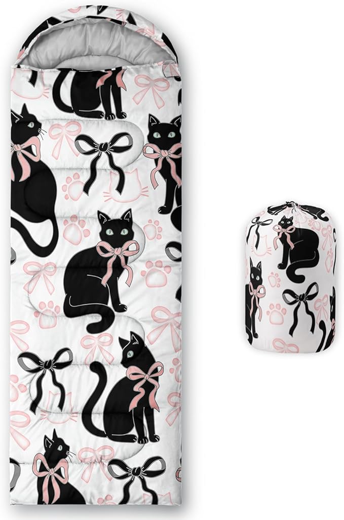 AILONEN Kawaii Panda Sleeping BagsLightweight &amp Waterproof3 Season Warm &amp Cool WeatherDreamy Purple Flower Animal Themed Sleeping Bags for BoysGirlsKidsAdults TravellingOutdoors