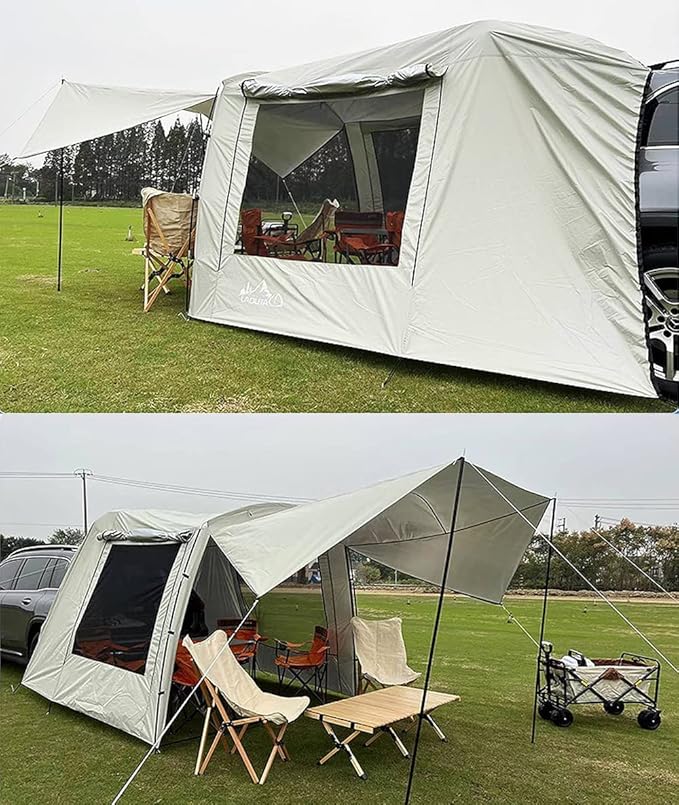 WINTENT Versatile Car Tent SUV Tailgate Attachement Tent Rainfly Screen Room for Camping （15.9 x 7.9 x 6.4ft）