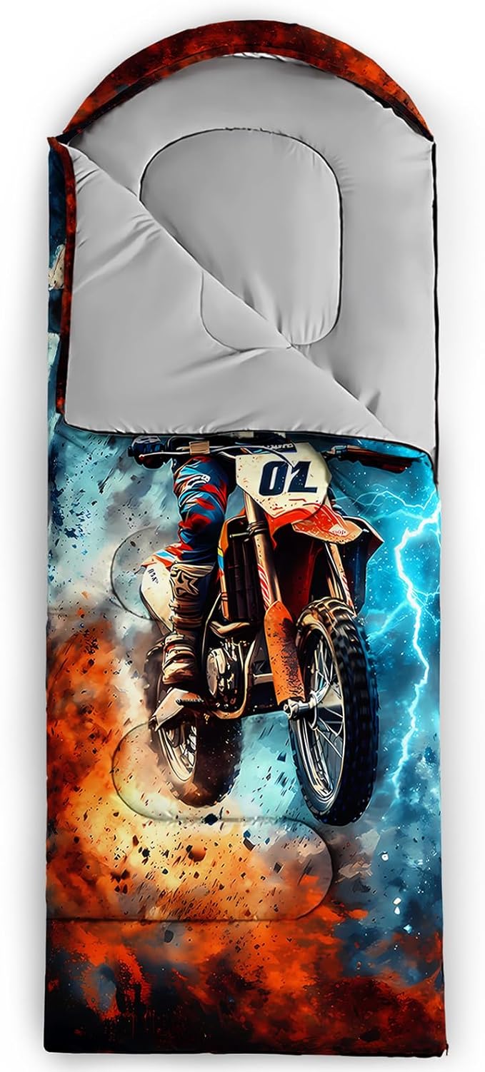 AILONEN Sports Basketball Sleeping Bag for Kids BoysWarm and Cool WeatherLightweightWaterproof Backpacking3D Galaxy Ball Print Sleeping Bag for Camping