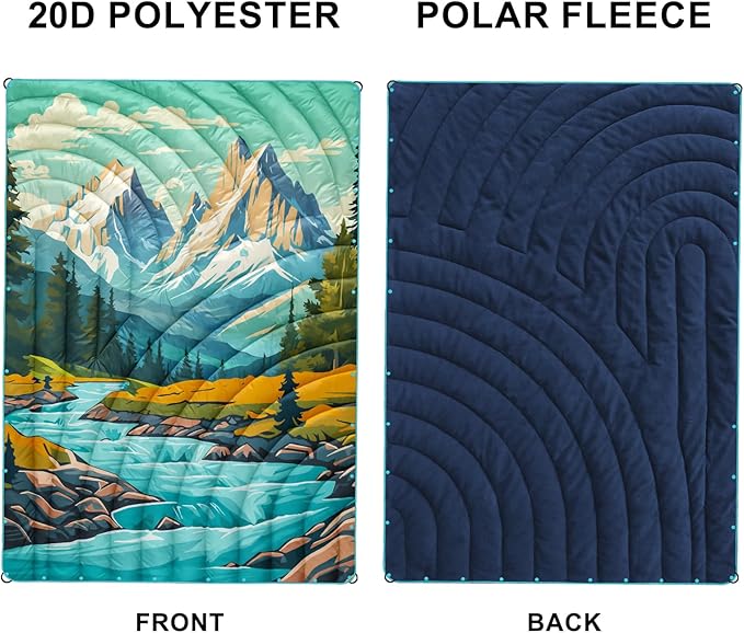 Camping BlanketPuffy Blanket Lightweight Packable Camping Blanket Outdoor Blanket for CampingTraveling Stadium Hiking Picnics