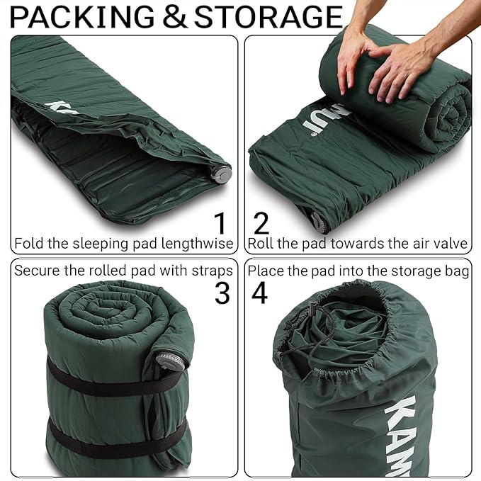 KAMUI Sleeping Pad – Foam Camping Mat 4-Season Insulated Mattress Pad R-Value 6 for Tent Car Travel or Home