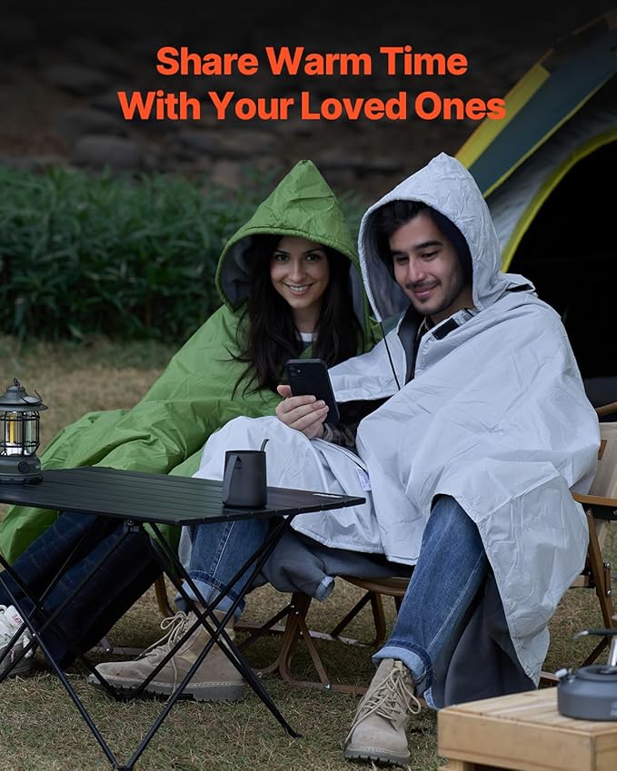 VEVOR Camping Blanket Large Warm Wearable Stadium Blanket Waterproof &amp Windproof Polyester Fleece Flame Retardant Great for Outdoors Picnics Hiking Sports Events Travel 79 x 59 Light