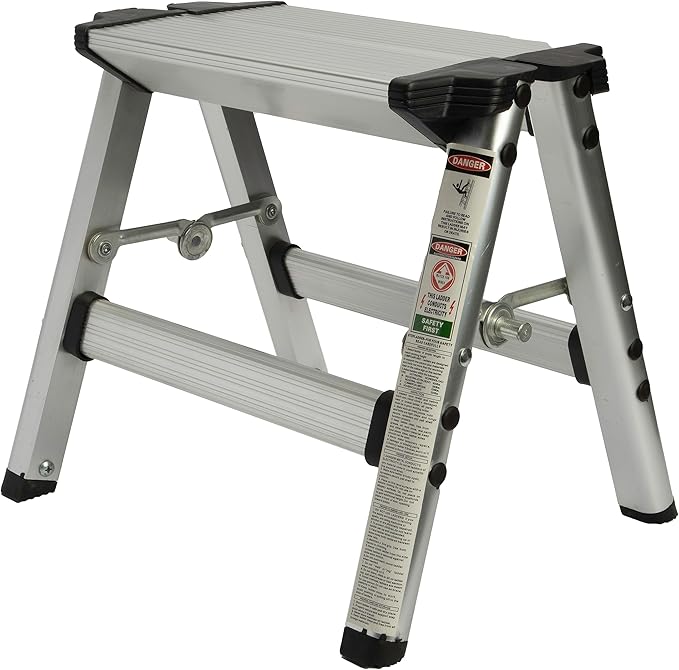 Quick Products QP-FOSS Slim-Profile Easy Folding One-Step Stool - 200 lbs. Capacity