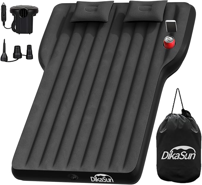 Tesla Model Y Mattress: Inflatable Camping Bed Air Mattress for Model Y Thickened Travel SUV Sleeping Pad with Car Air Pump 2 Pillows