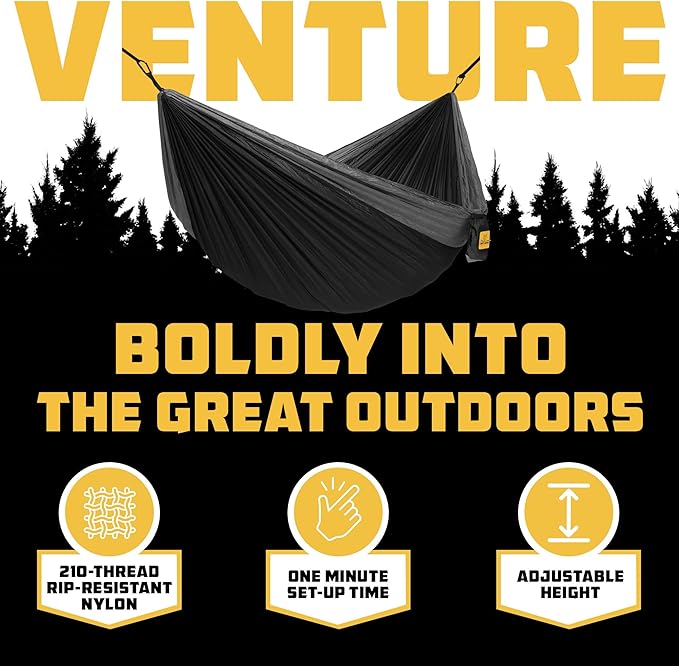 Wise Owl Outfitters Camping Hammock – 500lbs Portable Hammock with Tree Straps - Travel Backpacking Hiking Outdoors Camping Gear - Single or Double