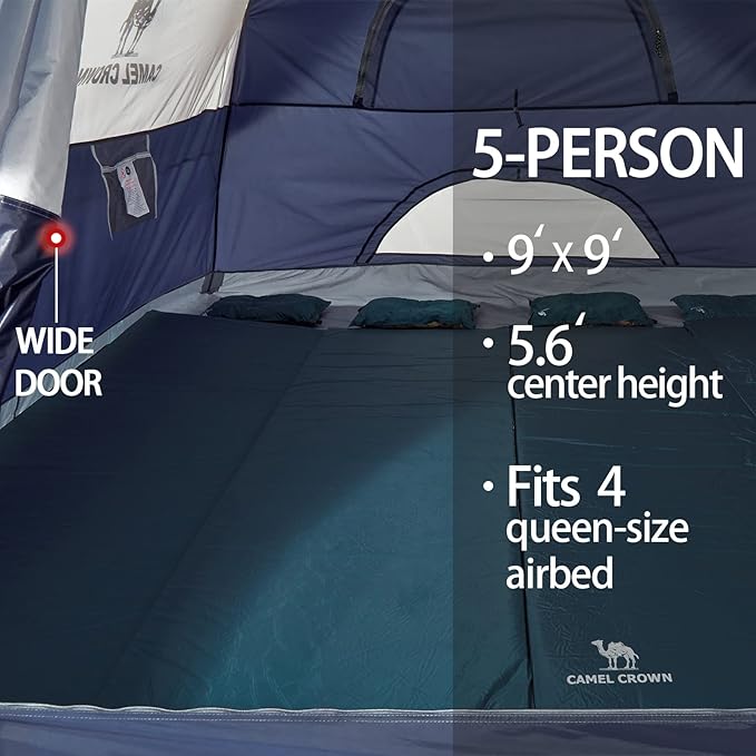 CAMEL CROWN 4/6 Person Tent Waterproof Lightweight Portable Backpacking Tent for Outdoor Camping Hiking
