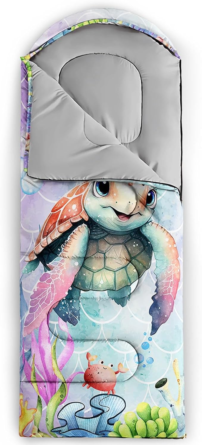 Kids Sleeping Bag for Boys GirlsCheckerboard Cat Print-Lightweight Warm Portable Outdoor Indoor-Waterproof Cold Weather Resistant Sleeping Bag for Camping Hiking