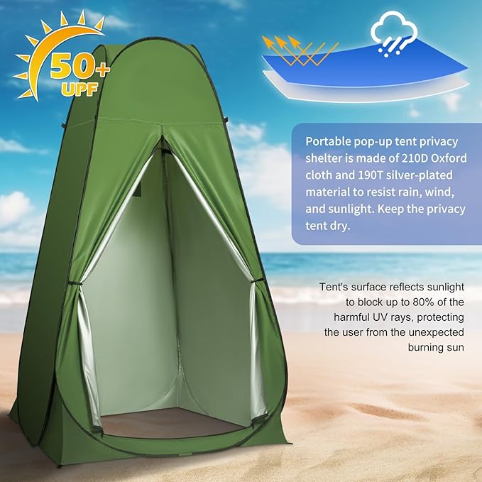 Pop Up Privacy Shower Tent Outdoor Portable Changing Tent Camping for Camping Beach Toilet Shower Bathroom Changing Room Sun Shelter with Window with Carry Bag