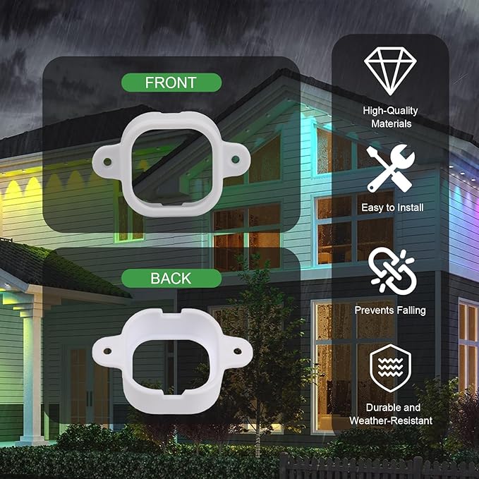 80 Pack Mounting Brackets for Govee H706/H706 Pro Permanent Outdoor Lights Light Clips Mounting Brackets Compatible with Govee H706A H706B H706C