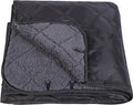 REDCAMP 79x79 Large Warm Camping Blanket Waterproof &amp Windproof with Fleece Lining Outdoor Blanket for Cold Weather Stadium Picnic Travel Machine Washable Black