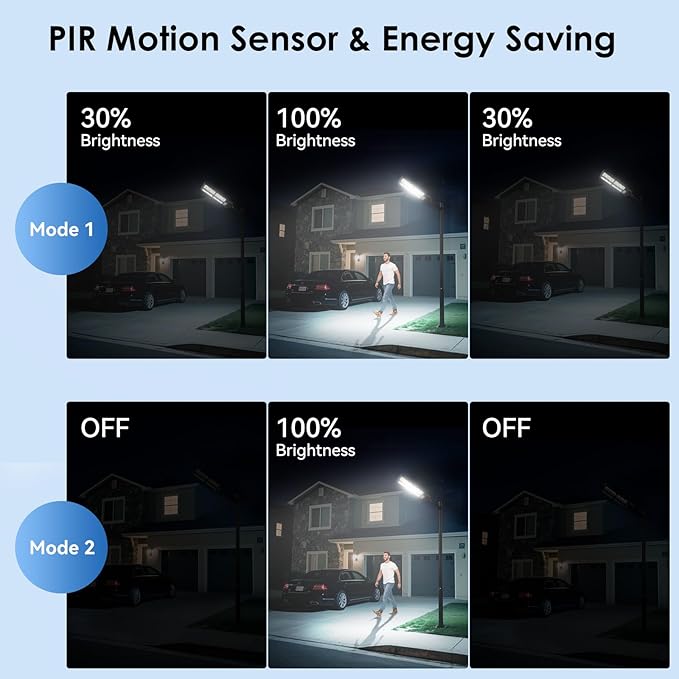 4-Pack Solar Street Lights Outdoor 13000LM 6500K Waterproof LED Solar Flood Lights with Motion Sensor Dusk to Dawn Solar-Powered Light for Outside Security Lights for Parking Lot Yard Driveway