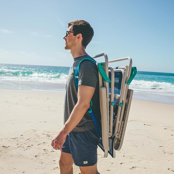 Shibumi Shade | Portable Beach Chair for Adults | Anti-Rust Marine Grade Frame | 300lb Capacity | Padded Backpack Straps | Weighs 8 Pounds | Breathable Fabric