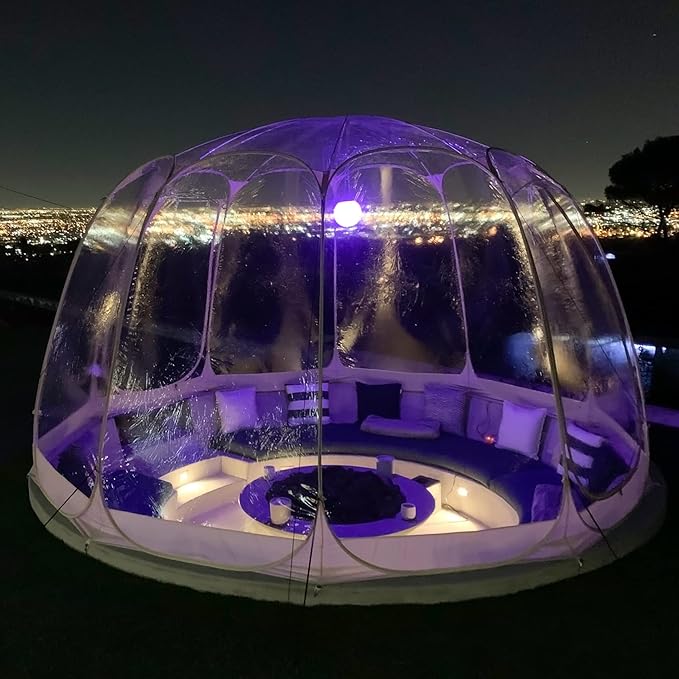 Alvantor® Pop Up Bubble Tent® - 12’ x 12’ Instant Igloo Tent® - 8-10 Person Screen House for Patios - Large Oversize Weather Proof Pod - Cold Protection Camping - Beige