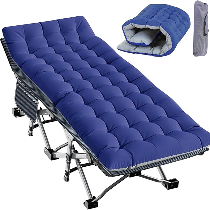 MOPHOTO Oversized Folding Camping Cot for Adults 78 x 32 XXL Heavy Duty Sleeping Cots for Adults Portable Sleeping Bed Outdoor Camp Cot for Home Camp Office Nap