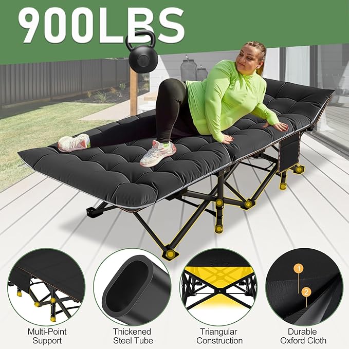 Barbella Folding Camping Cot Folding Cot Camping Cots for Adults Portable Sleeping Cot with Mattress Foldable Outdoor Bed Camp Cots Guest Bed with Carry Bag for Home Office &amp Outdoor Use