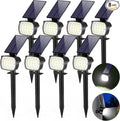 hyrion Solar Spotlight Outdoor Waterproof Ip65 23 LED 3 Lighting Mode 2-in-1 Solar Powred Yard Spot Lights for Garden Tree Law Pathway 8 Pack Cool White