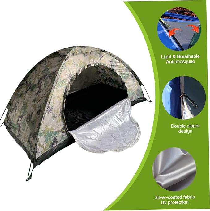 One Man Tent 1 Person Tent Waterproof Windproof UV-Resistant One Man with Mesh Ventilated Bug-Proof Backpacking Foldable Portable Camping for Traveling Beach Hiking