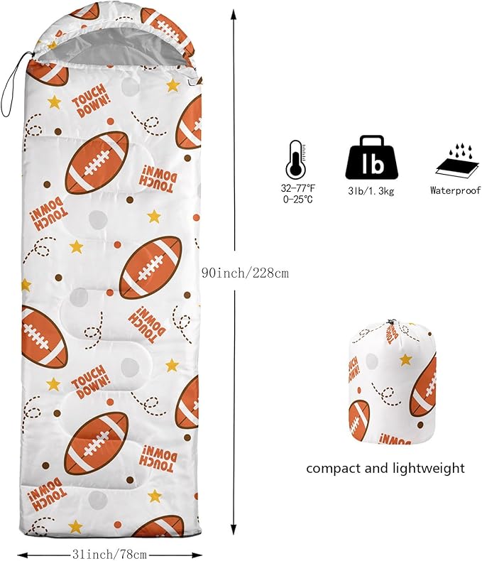 Kids Sleeping Bag for Boys GirlsCute Puppy Print-Lightweight Warm Portable Outdoor Indoor-Waterproof Cold Weather Resistant Sleeping Bag for Camping Hiking