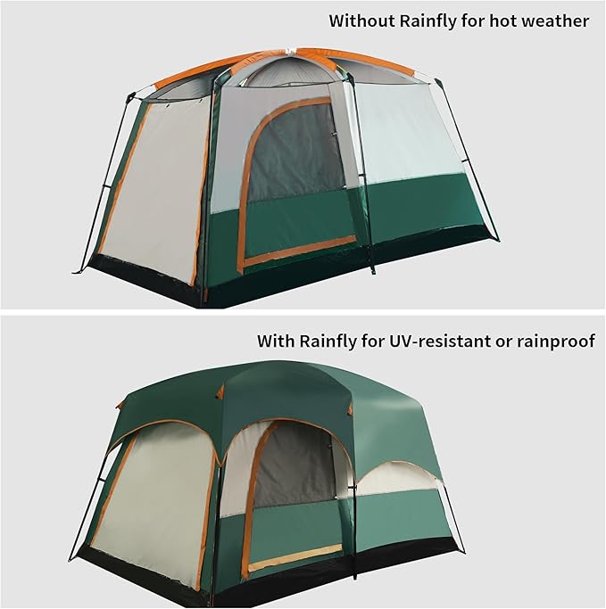 Camping Tent Easy Setup 1-2-8-10 Person Waterproof and Portable Tent for Camping Hiking Outdoor