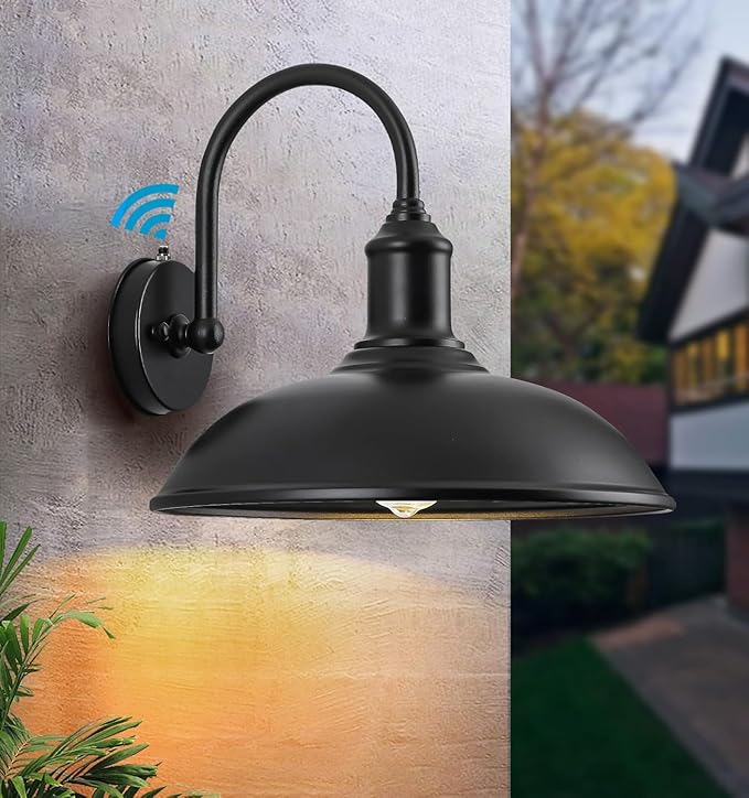 15in Dusk to Dawn Barn Lights Steel Galvanized and Powder-Coated for Outdoor Use in Farms Barns and Commercial Spaces