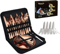 Camping Mess Kits with Portable Case Stainless Steel Outdoor Picnic Dinnerware Set with Plate Spoon Fork Knife Cloth Napkins