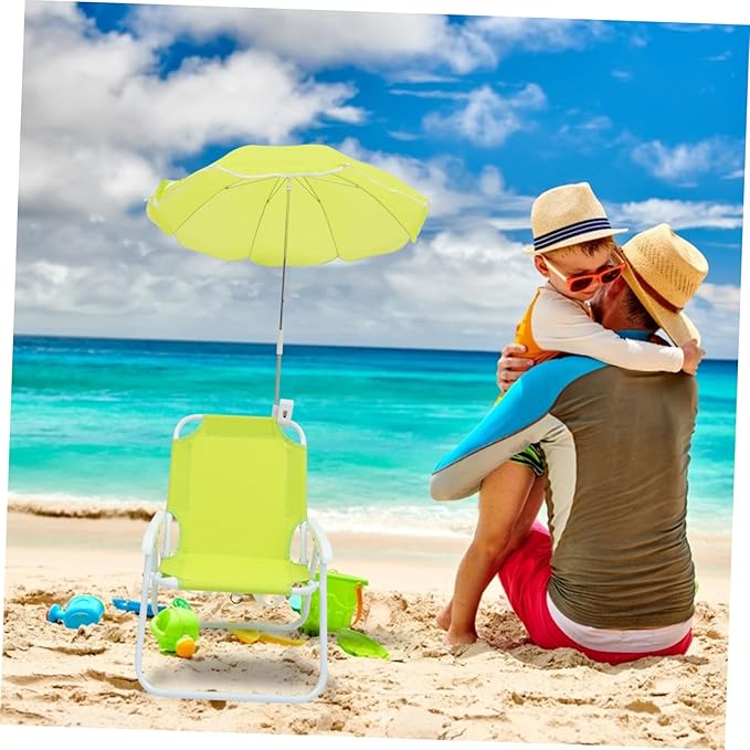 Toyvian Kids Beach Chair UV Protection Canopy Portable Folding Umbrella Lounge Chair for Children Lightweight Sunshade Camping Seat for Outdoor Activities