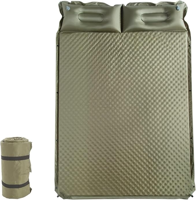 Sleeping Pad for Camping Air Mattress 2 Person Inflatable Mattress Suitable for Backpacking Hiking Tent Trap Traveling (Khaki)