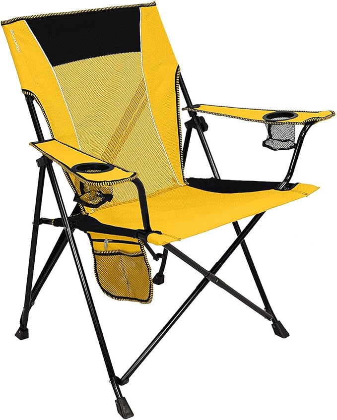 Kijaro Dual Lock Portable Camping Chairs - Versatile Outdoor Folding Sports &amp Lawn Chair - Locks Position Izamal Yellow